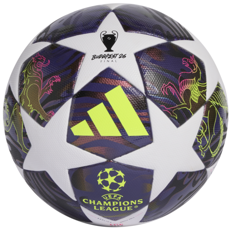 Adidas Fußball UCL UEFA Champions League Final League J350 dark purple/white/solar yellow Gr. 5
